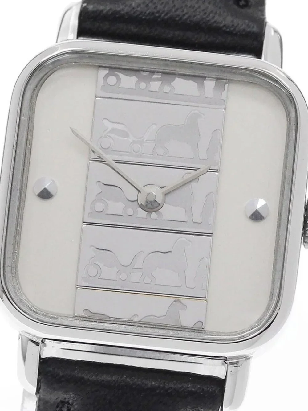 HERMES Carriage pattern Silver Dial Quartz Ladies Watch_961419